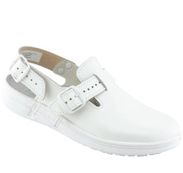 Awc 19500-01-55 Clogs Sandale Küche Berufsschuhe ohne Stahlkappe weiss Leder Größe 36 - 47