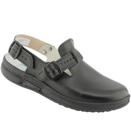 Awc 19500-02-66 Clogs Sandale Küche Berufsschuhe ohne Stahlkappe schwarz Leder Größe 36 - 47