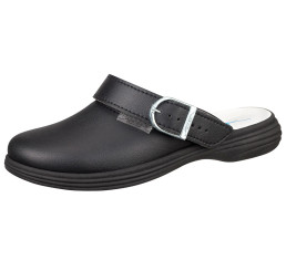 7531 ABEBA Clog Berufsschuhe ohne Stahlkappe schwarz Leder 01 Größe 42