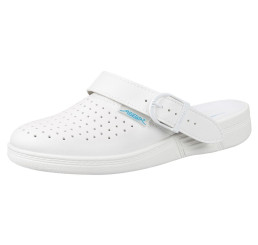 77020 ABEBA Clog Arbeitsschuhe Küchenschuhe ohne Schutzkappe weiß perforiert Mikrofaser OB SRC 