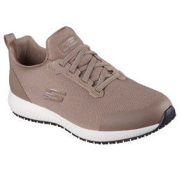 Skechers SQUAD SR Damen Slip-On Schuhe für Beruf und Freizeit ohne Schutzkappe taupe 