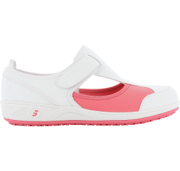 Camille fux (Candy) Arbeitsschuhe Berufsschuhe Pflege Praxis ohne Schutzkappe weiß pink 